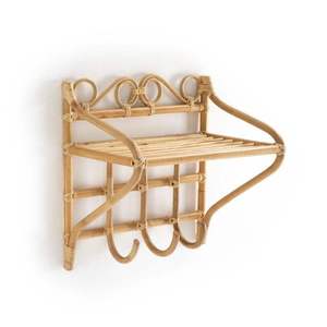 <b>Rustic</b> Arch Rattan wall-mounted <b>shelf</b> Woven Bamboo Floating Rack Baby Nursery Room Decorative Book Bathroom Towel Hanging Bar - Product Image 1