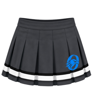 Ensemble uniforme de cheerleading gris-bleu : T-shirt à manches courtes et jupe plissée – Tenue de sport pour entraînement, compétition et performance - Product Image 4