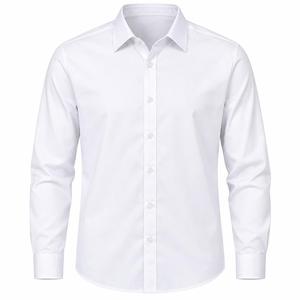 Camisa de Vestir de Manga Larga para Hombre, Cuello Clásico, 100% Algodón Popelina, Antiarrugas, Formal, para Primavera - Product Image 1