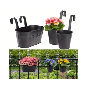 Support de pot suspendu en métal pour plantes, meilleur prix, support de fleurs suspendu pour balcon, support de pot pour balustrade en métal - Product Image 3
