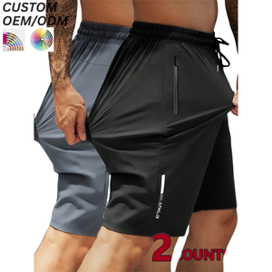Mens Casual Cotton Board Shorts Solid Mid <b>Elastic</b> Waist Breathable Eco-Friendly Custom Logo OEM ODM Brand Supply - Product Image 3