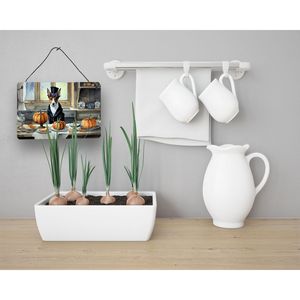 Multicolor NUEVO Basenji Fall Cocina Calabazas Colgante de pared Puerta de metal de aluminio Bar Placa de baño Decoración para el hogar 8HX12W - Product Image 3