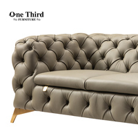 Meubles de luxe Cloud Canapés modulaires en cuir pour hôtels Canapés au design moelleux Style européen