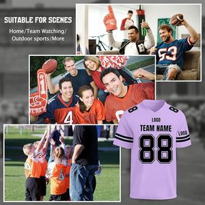 Custom Men's American <b>Football</b> <b>Jersey</b> for V-Neck Short Sleeve Digital Print Breathable Polyester Front Quick Dry Custom Team - Product Image 6