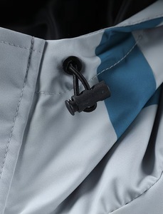Men's Hooded <b>Waterproof</b> Vintage Quilted Windproof Sporty Racer <b>Jacket</b> Blue <b>White</b> Color Blocking Front Zipper Closure Canvas - Product Image 5