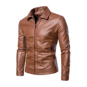 Veste en cuir de moto pour homme, nouvelle mode 2025, coupe slim, stock, extérieur en laine avec décoration en fourrure - Product Image 6