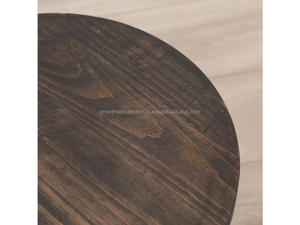 Juego de mesas nido circulares de madera de mango marrón oscuro, 2-3 patas, mesas auxiliares modernas para sala de estar, marca Shamil 2026, lo más nuevo - Product Image 3