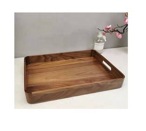 Plateaux de service rectangulaires en bois d'acacia pour usine – Plateau portable pour lit ou ottoman, compatible lave-vaisselle, écologique, qualité commerciale - Product Image 1
