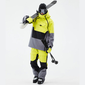 Traje de Esquí de Invierno 2026 Mon/tecc, Chaqueta de Esquí Impermeable para Snowboard, Mono de Snowboard Amarillo Brillante/Negro/Perla Claro para Hombre - Product Image 1
