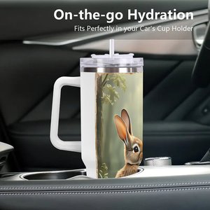 Stainless Steel Tumbler 40oz <b>Double</b> <b>Wall</b> Insulated Travel <b>Mug</b> With Handle For Outdoor Use - Product Image 3