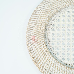 Set de table rond en rotin tressé, dessous de plat en osier couleur naturelle fait main pour la décoration intérieure, vente en gros Vietnam - Product Image 4