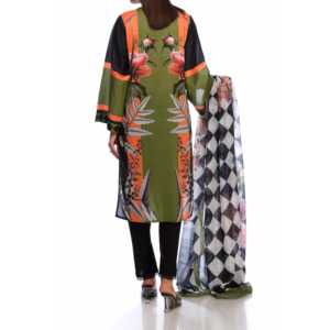 2PC Digital Printed Embroidered Lawn Shirt avec Dupatta Cocktail Dresses PS2209 - Product Image 1