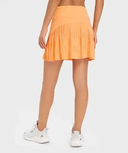 Falda de Tenis Plisada de Cintura Alta para Mujer, Diseño Personalizado en Negro/Plateado, Transpirable, de Secado Rápido y Anti-UV, Venta al Por Mayor - Product Image 6