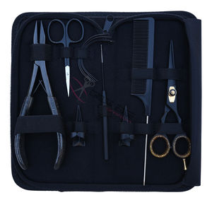 Kit de Herramientas para Extensiones de Cabello con Microperlas Planas, Alicates de Crimpado, Gancho de Extracción, Agujas Curvas, Peine Separador, Juego de Dedales y Mini Tijeras - Product Image 1