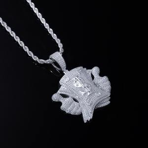 Colgante de moda personalizado estilo hip hop, hipoalergénico, de plata 925, con diseño de signo de dólar, chapado en oro. - Product Image 4