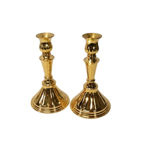 Support de bougie décoratif haut de gamme en laiton plaqué or, style vintage, pour bougies coniques, vente en gros, centre de table de mariage, usage domestique - Product Image 1