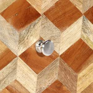 ตู้ข้างเตียงไม้มะม่วง MDF สีเทาและสีน้ำตาลสำหรับห้องนั่งเล่น - Product Image 5