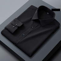 Chemises habillées décontractées à manches longues en satin mélangé lin extensible dans les quatre sens, col montant, pour hommes, fabrication OEM, livraison directe