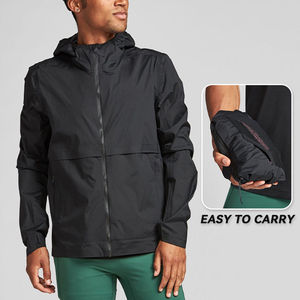 Veste coupe-vent pour homme de marque personnalisée, veste d'hiver imperméable en tissu écologique, veste coupe-vent légère à capuche - Product Image 5