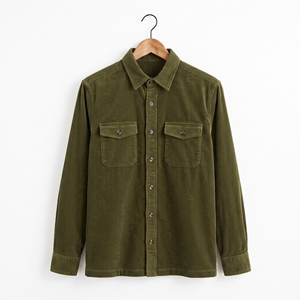 Chemise-veste décontractée chaude en velours côtelé pour homme, idéale pour l'hiver, fabrication OEM/ODM, vente en gros, logo personnalisé, faible MOQ - Product Image 4