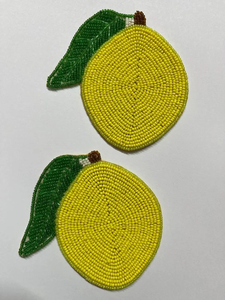 Posavasos de Limón con Cuentas Hecho a Mano por FAIZA CRAFT, Diseño de Fruta Adorable, Ecológico, Moderno, de Alta Calidad, Tamaño y Grosor Personalizables - Product Image 2
