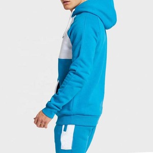 Survêtement à capuche pour homme, bleu, avec blocs de couleur, manches longues, coupe décontractée, avec poches latérales, vêtement d'automne, en polyester - Product Image 6