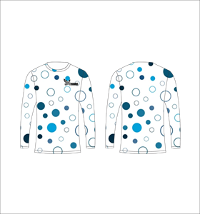 Maillot de sport personnalisé à manches longues en sublimation, léger, avec motif cercle bleu – Fournisseur de vêtements en gros - Product Image 1
