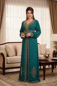 AWAIS HOUSE Dubaï Tradition musulmane Vêtements islamiques Grande taille Kaftan Abaya Jubbah Longueur au sol Col montant Manches longues Ourlet évasé - Product Image 6