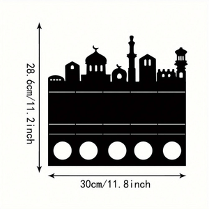 Lanterne à bougie de table en métal vintage CIFbuy, décoration romantique pour la maison avec silhouette de la ville, éclairage d'ambiance portable - Product Image 4