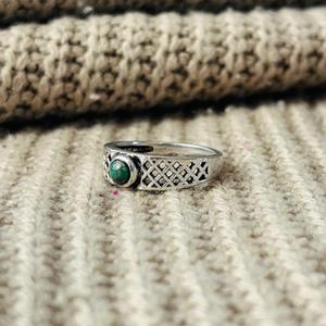 Men's <b>Turquoise</b> Brass Geometric <b>Ring</b> Oxidized Silver Plated Lattice Tribal Wholesale <b>Ring</b> - Product Image 5