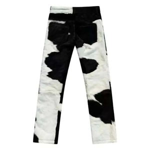 FAZMAX Jean Homme en Cuir de Vachette Lacé 100% Coton Léger Taille Haute Coupe Droite Décontracté Écologique Anti-Plis - Product Image 6