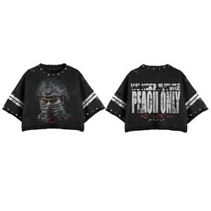 T-shirt d'été élégant pour homme, noir délavé, imprimé strass, 100% coton premium, coupe ample, style hip-hop, t-shirt épais vierge - Product Image 2