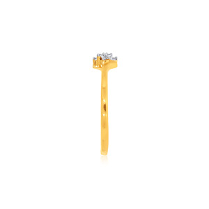 แหวนหมั้นลายใบไม้ประดับเพชรทองคำ 14K ที่งดงามสำหรับเธอ— เพชรกลางทรงกลมขนาด 0.35 กะรัต - Product Image 4