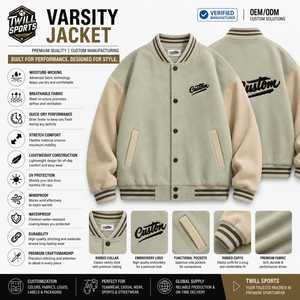 Nouvelle Collection 2026 – Blousons de Baseball Homme Personnalisables à Col Montant, Écologiques, Coupe-Vent, Chauffants, Respirants – Vente en Gros, Faible MOQ - Product Image 5