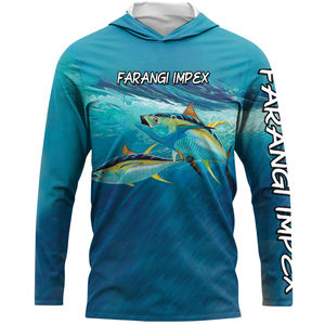 Custom Trending Sublimation Printing Breathable Face Protection Men's Tuna Fishing Hoodies High Quality UPF50+ <b>Moisture</b> <b>Wicking</b> - Product Image 1