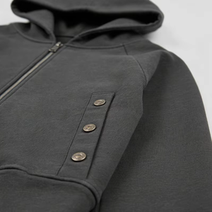 <b>Women's</b> <b>Quarter</b> <b>Zip</b> Hoodie Custom Heavy Weight 400gsm 100% Cotton Cropped Fleece Unisex <b>Sweatshirt</b> - Product Image 3