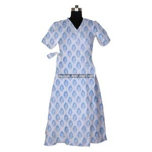 Hermoso vestido de Kimono de algodón estampado a mano, bata de baño de talla grande, ropa de dormir para mujer, bata de Ducha - Product Image 5