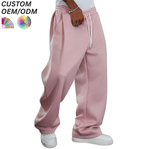 กางเกงขายาวลำลองทรงตรงพิมพ์ลายสำหรับผู้ชายไซส์ใหญ่ ผ้าฝ้าย 100% เป็นมิตรกับสิ่งแวดล้อม แห้งเร็ว ไม่ยับ ระบายอากาศดี มีเชือกผูก - Product Image 1