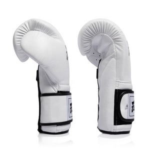 นวมชกมวย Fairtex สีขาว หนังแท้ สำหรับเด็ก แบบติดตีนตุ๊กแก ปิดนิ้วเต็มรูปแบบ น้ำหนักเบา ระบายอากาศได้ดี สายรัดข้อมือแบบผูก สำหรับฝึกซ้อม ปรับแต่งได้ - Product Image 2