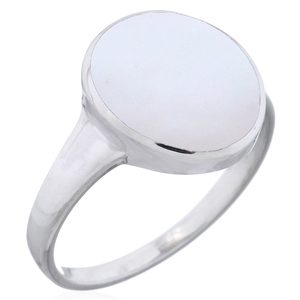 Bague élégante asymétrique en argent sterling avec nacre - Product Image 1