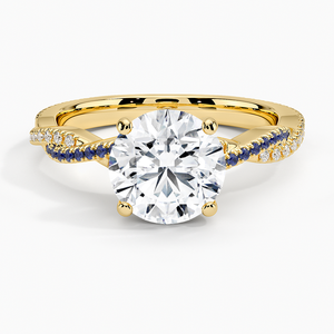 Bague de fiançailles solitaire à quatre griffes avec diamant rond - Product Image 1
