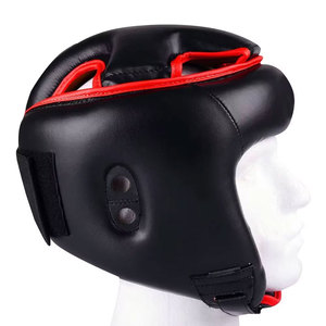 Adjustable Eco-Friendly Comfortable Breathable Boxing Head Guard <b>Nose</b> Bar Shiny Metallic PVC Hook Loop Closure MMA Kickboxing - Product Image 2
