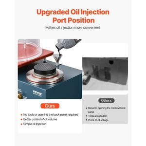 Macchina per microfusione sottovuoto da 290W con pompa da 3 CFM, campana a ventosa, comoda porta per iniezione olio, strumento di precisione per gioielleria - Product Image 2