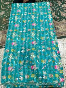 Handmade Kantha Cotton Quilt Bedcover Featuring Artisan Block Print Design for Modern Bedroom Styling and <b>Comfortable</b> Living - Product Image 2