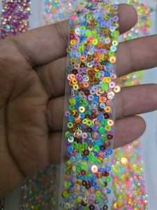 Chaîne de dentelle à franges en perles de verre et de cristal, décorative, taille personnalisée, avec perles de pierre irisées colorées, vente en gros - Product Image 5
