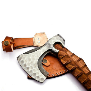 Hache Viking en acier inoxydable faite à la main, hache tactique, hache barbue, hache de survie avec fourreau en cuir - Product Image 4