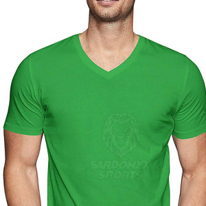Camisetas de Cuello en V para Hombre, Algodón Suave Premium, Manga Corta Informal, Transpirable, de Secado Rápido, Tejido Sólido, para Verano, Gimnasio, Ejercicio, Moda - Product Image 6