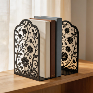 Sujetalibros de Metal con Diseño de Enredadera de Rosas, Decorativos con Motivos Florales, para Estanterías, Bibliotecas, Oficinas, Salas de Estudio y Escritorios - Product Image 4
