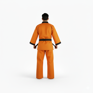 Nueva Llegada: Uniformes de BJJ Naranja para Adultos, Unisex, Poliéster/Algodón, Duraderos, Transpirables, Ligeros, Corte Regular, Cinturón Negro - Product Image 5