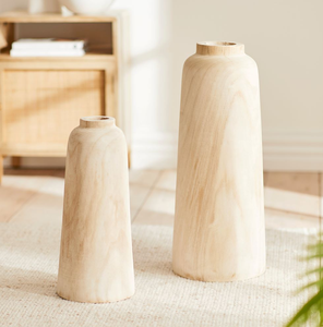 Vase à fleurs en bois massif fait main, design moderne style ferme, décoration de mariage, écologique, taille et logo personnalisables - Product Image 4